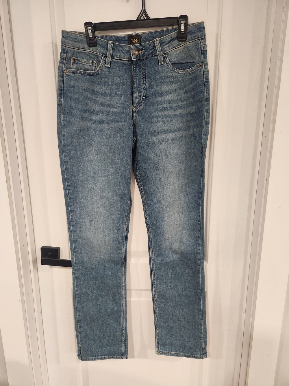 Lee Women's Faded Blue Straight Leg Jeans 10 Long